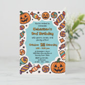Invitation Fête d'Halloween pour tout-petits au thème citroui (Debout devant)