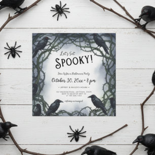 Invitation Fête d'Halloween Raven Éffrayante