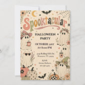 Invitation Fête d'Halloween rétro boho Spooktacular (Devant)