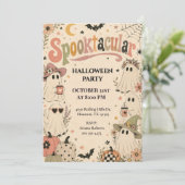Invitation Fête d'Halloween rétro boho Spooktacular (Debout devant)