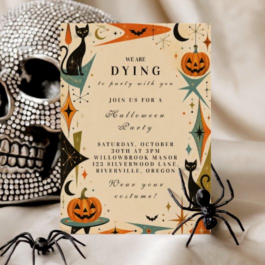 Invitation Fête d'Halloween Rétro Élégante
