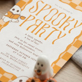 Invitation Fête d'Halloween Rétro Fantôme Mignon Épouvantable