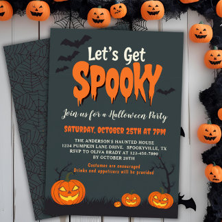 Invitation Fête d'Halloween rétro Vintage Éffrayante