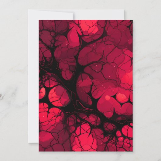 Invitation Fête d'Halloween Rouge Vampire (Dos)