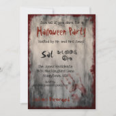 Invitation Fête d'Halloween sanglante effrayante (Devant)