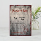 Invitation Fête d'Halloween sanglante effrayante (Debout devant)