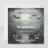 Invitation Fête d'Halloween sinistre avec Jack-o'-Lanterns & (Devant)