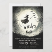 Invitation Fête d'Halloween, Soirée sorcière, Nuit des filles (Devant)