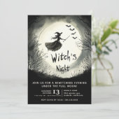 Invitation Fête d'Halloween, Soirée sorcière, Nuit des filles (Debout devant)