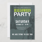 Invitation Fête d'Halloween sombre pour Mermaid Skeleton (Devant)