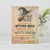 Invitation Fête d'Halloween sorcière ou démoniste (Debout devant)