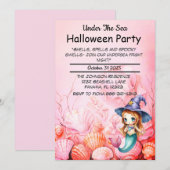 Invitation Fête d'Halloween sous la mer (Devant / Derrière)
