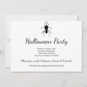 Invitation Fête d'Halloween Spider noir blanc (Devant)