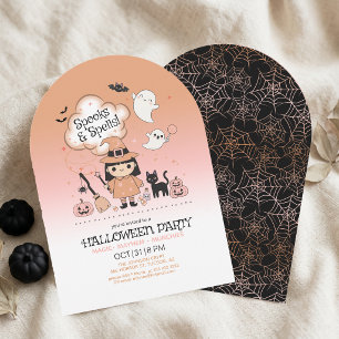 Invitation Fête d'Halloween Spooks & Spells Arche Noir ID1325