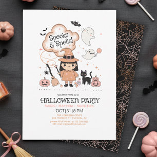 Invitation Fête d'Halloween Spooks & Spells Black ID1325