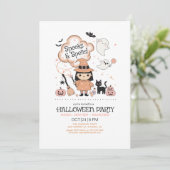 Invitation Fête d'Halloween Spooks & Spells Orange ID1325 (Debout devant)