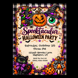 Invitation Fête d'Halloween Spooktacular Boo