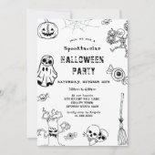 Invitation Fête d'Halloween Spooktacular Noir (Devant)