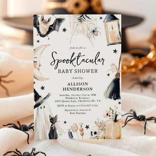 Invitation Fête d'Halloween Spooktacular pour bébé