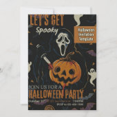 Invitation Fête d'Halloween Spooky Let's Get (Devant)