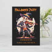 Invitation Fête d'Halloween, Squelette (Debout devant)
