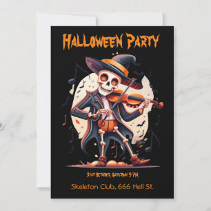 Invitation Fête d'Halloween, Squelette