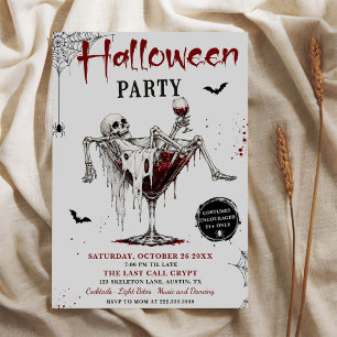 Invitation Fête d'Halloween squelette effrayant