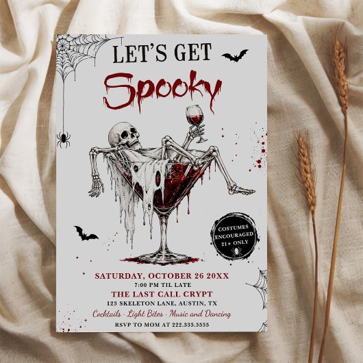 Invitation Fête d'Halloween squelette épouvantable