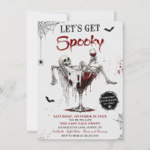 Invitation Fête d'Halloween squelette épouvantable (Devant)