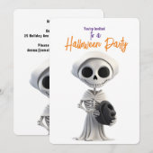 INVITATION FÊTE D'HALLOWEEN SQUELETTE STYLÉ (Devant / Derrière)