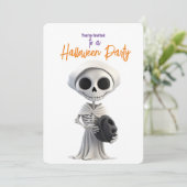 INVITATION FÊTE D'HALLOWEEN SQUELETTE STYLÉ (Debout devant)