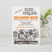 Invitation Fête d'Halloween Squelettes Anciens qui font Friss (Debout devant)