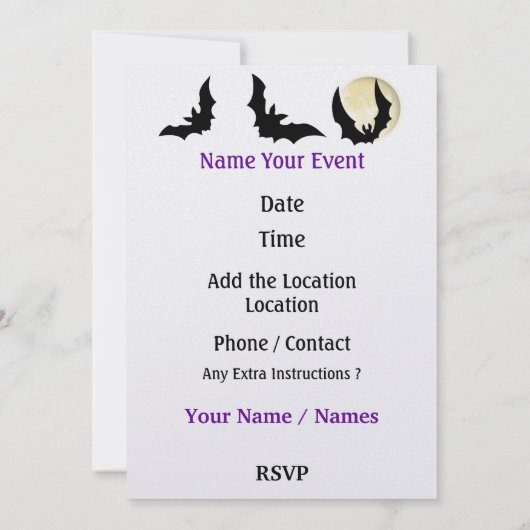 Invitation Fête d'Halloween - SRF (Dos)