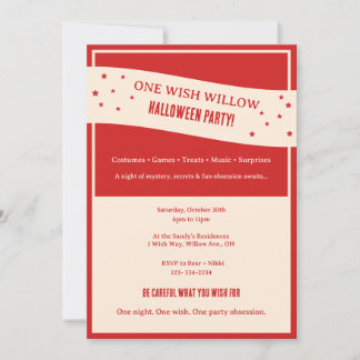 Invitation Fête d'Halloween sur le thème de l'obsession de On