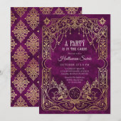 Invitation Fête d'Halloween Tarot (Devant / Derrière)