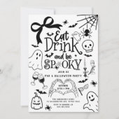 Invitation Fête d'Halloween tirée à la main (Devant)