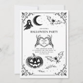 Invitation Fête d'Halloween tirée à la main (Devant)