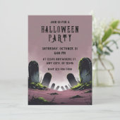 Invitation Fête d'Halloween Tombstones (Debout devant)