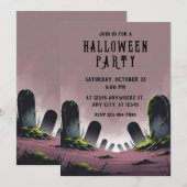 Invitation Fête d'Halloween Tombstones (Devant / Derrière)