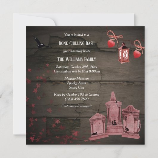 Invitation Fête d'Halloween Tombstones (Devant)