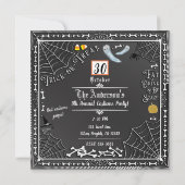 Invitation Fête d'Halloween Tour ou Trait Os Noir Blanc (Dos)