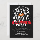 Invitation Fête d'Halloween 'Trick or Treat' (Devant)