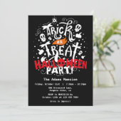 Invitation Fête d'Halloween 'Trick or Treat' (Debout devant)