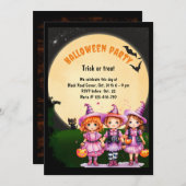 Invitation Fête d'Halloween Trick ou traiter (Devant / Derrière)