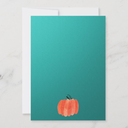 Invitation Fête d'Halloween Turquoise et vert (Dos)