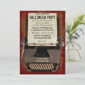 Invitation Fête d'Halloween Typewriter Horreur adulte (Debout devant)