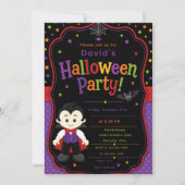 Invitation Fête d'Halloween Vampire pour Enfants (Devant)