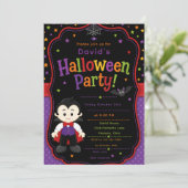 Invitation Fête d'Halloween Vampire pour Enfants (Debout devant)
