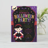 Invitation Fête d'Halloween Vampire pour Enfants (Debout devant)