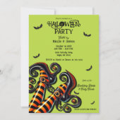 Invitation Fête d'Halloween vert orange et orange (Devant)